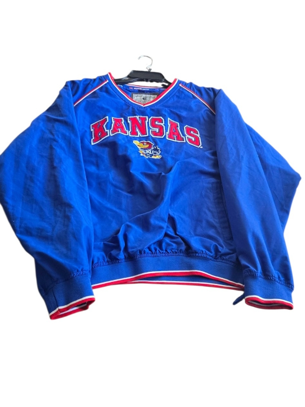 VTG Colosseum Athletics Kansas Jayhawks Pullover Jacket Men XL Blu #95